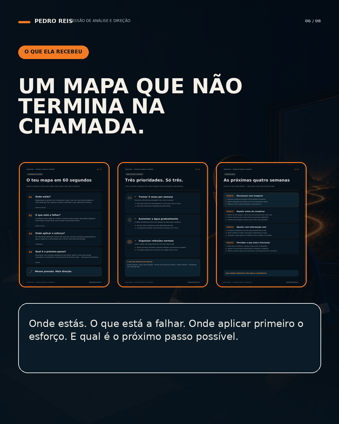 Exemplo do Mapa de Direção entregue à Joana após a Sessão de Análise e Direção
